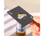 Ace Of Spades Bottle Opener Credit Card Size Pocker Cap Opener Portable Stainless Steel Can Opener,Black