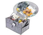 Baby Diaper Bag - Nursery Storage Bin and Car Organizer for Diapers,gray
