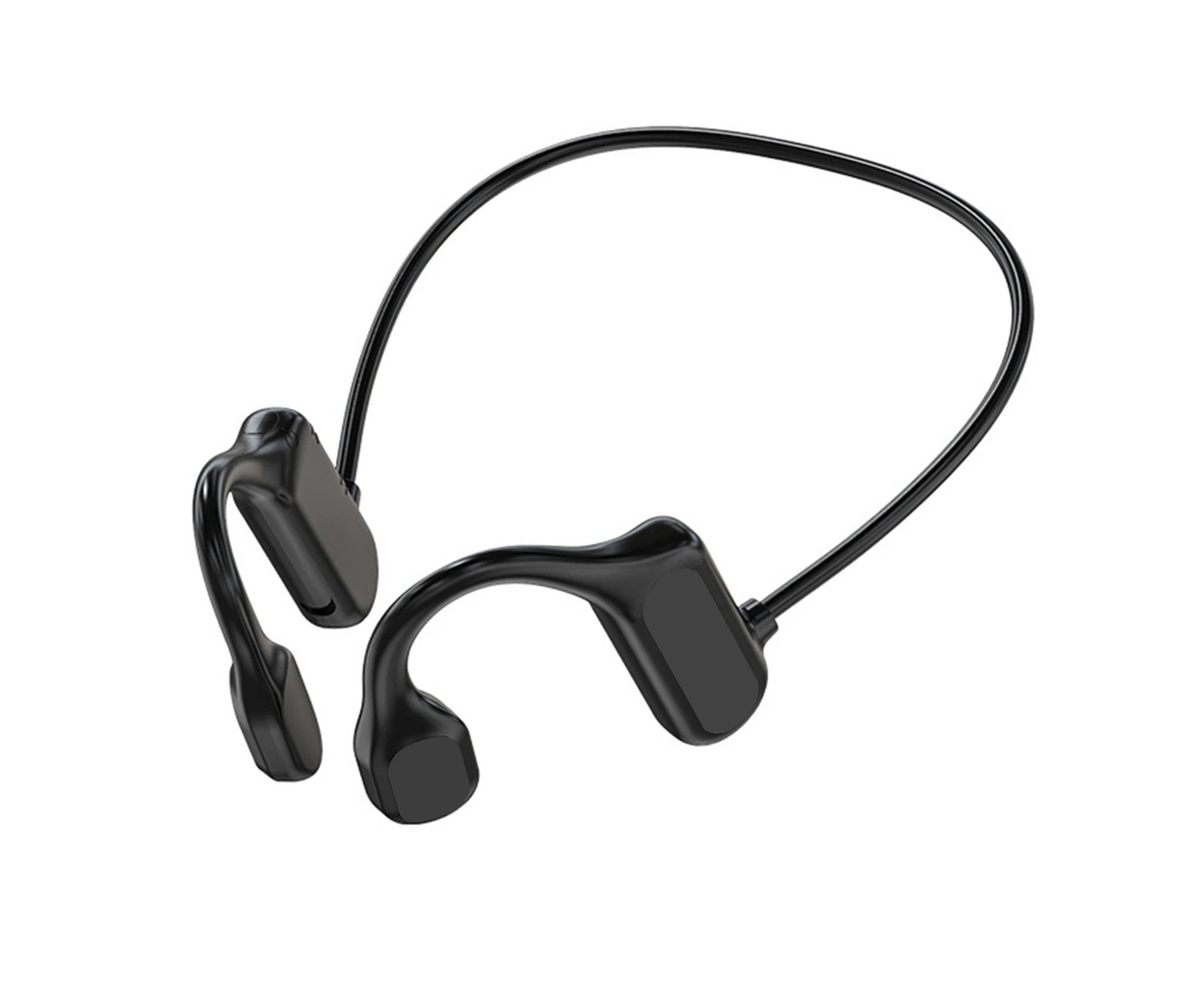 Bluetooth-compatible 5.0 Earphone Ear Hook Bone Conduction Waterproof Wireless Sports Headphone for Mobile Phone - Black