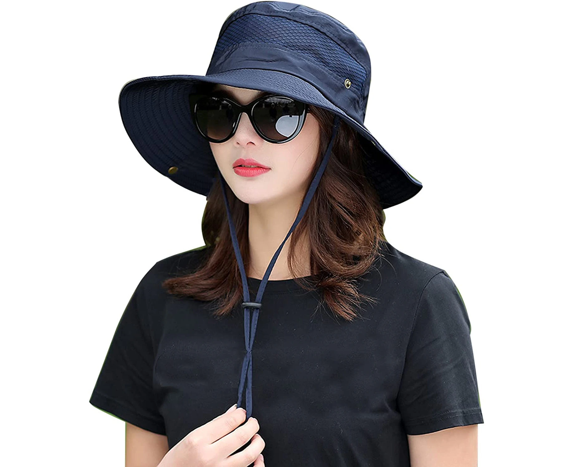 Women Fishing Sun Hat Men Summer UV Protection Bucket Hats Mesh Ventilated Outdoor Hiking Gardening Beach Lawn Hat