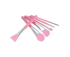 Silicone Makeup Brush Set With Plastic Handle Pack Colour Pink