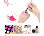 Silicone Makeup Brush Set With Plastic Handle Pack Colour Pink