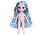 17cm BJD Doll 13  Movable Joints Black Eyes Colored Hair Plastic Girl Naked Doll Body Clothes Changing Toy for Gift- 1,17cm