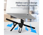 Laptop Stand Foldable Adjustable Height Portable Notebook Riser Holder Cooling Bracket for Home - Black