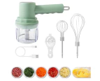 USB Electric Mixer with Food Chopper Garlic Chopper Meat Grinder Egg Beater-Green