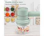 USB Electric Mixer with Food Chopper Garlic Chopper Meat Grinder Egg Beater-Green