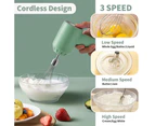 USB Electric Mixer with Food Chopper Garlic Chopper Meat Grinder Egg Beater-Green