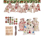 Cotton bedding Advent calendar, Advent calendar to fill yourself, Advent calendar to fill large, bags for Advent calendar (24 pieces 12 patterns)