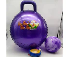 PVC Yoga Ball Set Anti-burst Inflatable Christmas Theme Handle Bouncy Ball Set for Physical Fitness - Purple