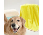 Centaurus Pet Bath Towel Fine Workmanship Super Absorbent Fiber Pet Dog Bath Towel for Puppy -Yellow XL