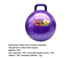 PVC Yoga Ball Set Anti-burst Inflatable Christmas Theme Handle Bouncy Ball Set for Physical Fitness - Purple