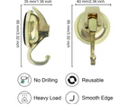 Set of 2 Gold Heavy Duty Suction Cup Shower Hooks for Window, Glass, Kitchen, Bathroom, Reusable No Punching for Loofah Towel, Coat, Garland Decoration