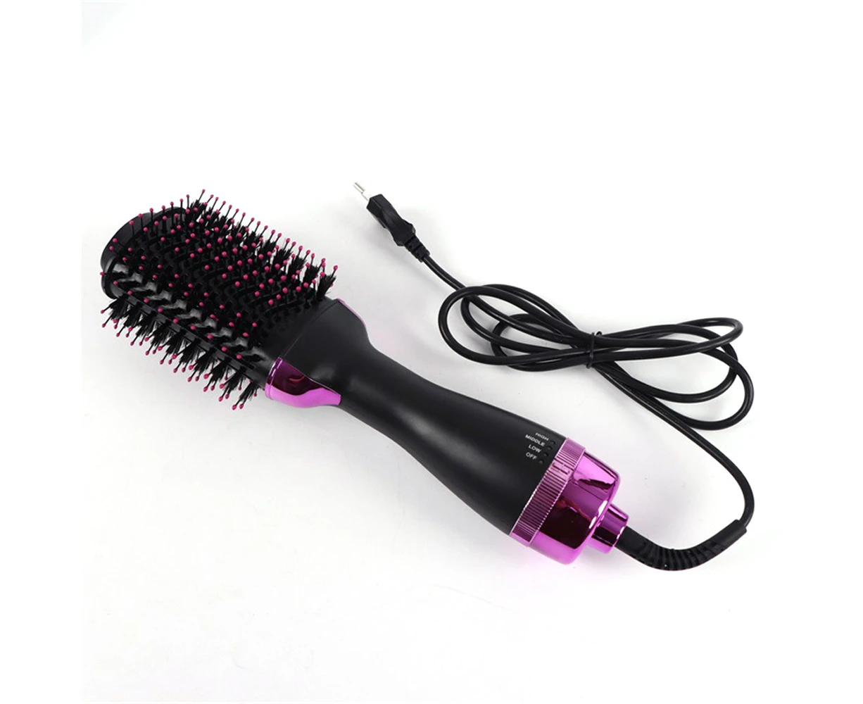 Hair Dryer Brush, Hot Air Brush, Female Hair Dryer Brush Professional Salon Anion Anti-Hairiness,,Purple Plating