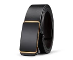 Men Belt Multipurpose Automatic Buckle Formal Faux Leather Adjustable Match Clothing Long-lasting Smooth Surface Men Business Belt for Daily Wear Golden