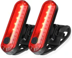 Usb Rechargeable Led Bike Tail Light 2 Pack, Bright Bicycle Rear Cycling Safety Flashlight, 330Mah Lithium Battery, 4 Light Mode Options