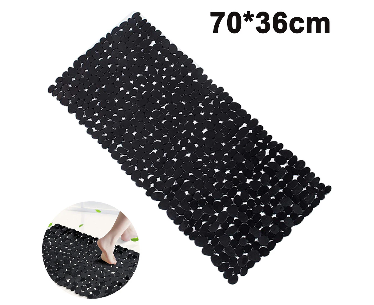 Non-Slip Mat,Bathtub Mat Non-Slip Shower Mats With Suction Cups,70*36Cm,Black