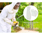 Goatskin Leather Beekeeper Gloves with Ventilated Long Sleeves for Beginner Beekeeper, Men, Women, Bees (49 x 17cm)