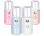 4 Pieces Nano Sprayer Nano Face Portable Mini Face Mist Handy Sprayer Atomizing Eyelash Extension Cool for USB Rechargeable (White, Light Pink, Blue, Pink)