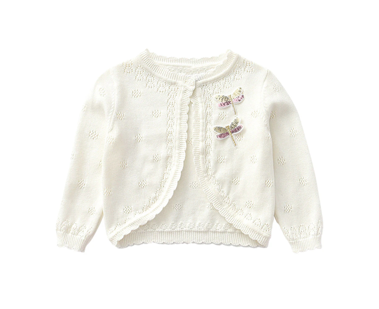 Girl'S Knitted Cardigan Coat Cute One Button Fine Wool Crew-Neck Thin Coat,Type:Style1:.80Cm