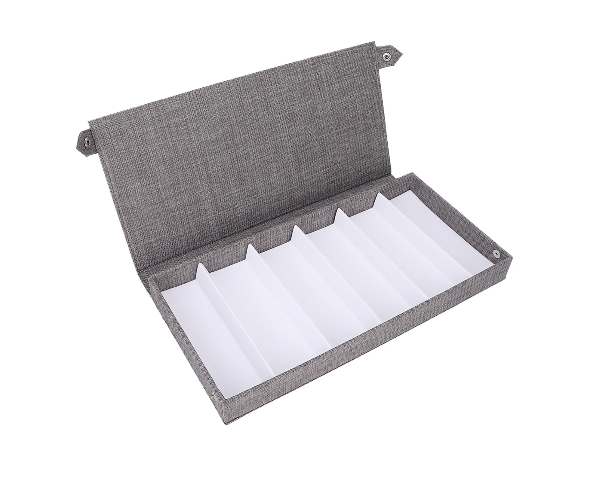 6 Grids Sunglasses Storage Case Flocking Cloth Button Closure Prevent Scratches Glasses Display Boxgrey