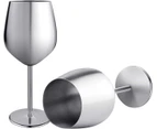 2PCS Premium Grade Stainless Steel Wine Glasses, Double-Walled Insulated Unbreakable Goblets Stemmed Wine Glass BPA-Free