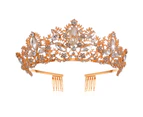 Tiara and Crown for Women Crystal Queen Crowns with Comb Rhinestones Headband for Girls Wedding,Gold