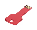 Red Usb Flash Drive Aluminum Alloy Key Shape Memory U Disc For Car Computer Use Home Supplies64Gb