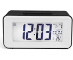 Digital Alarm Clock Digital Clock Led Alarm Clock Date Temperature Snooze 8 Music Sleep Battery Powered (Black)