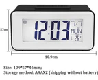 Digital Alarm Clock Digital Clock Led Alarm Clock Date Temperature Snooze 8 Music Sleep Battery Powered (Black)