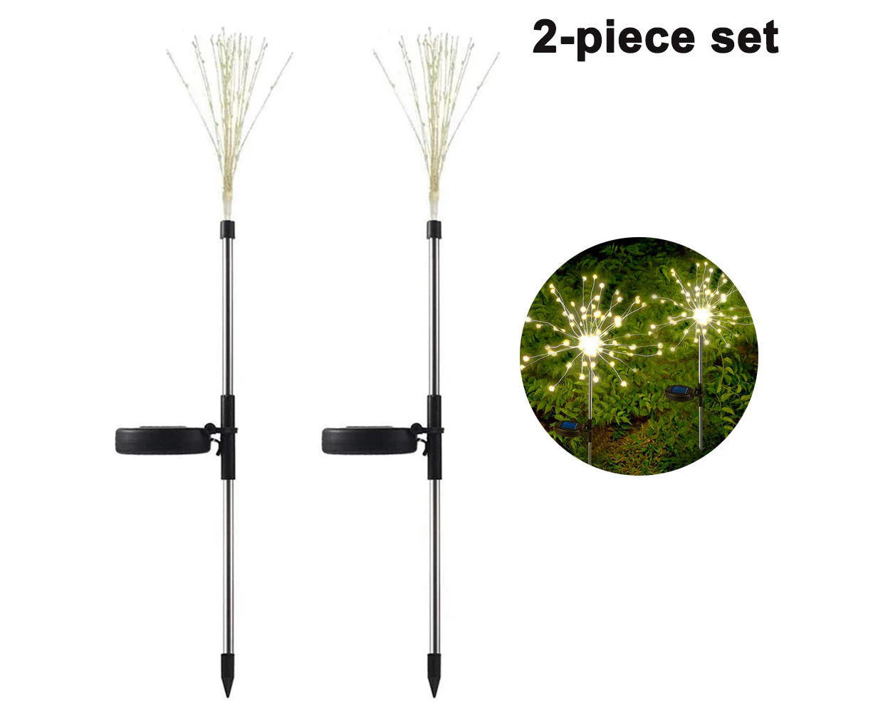 2PCS Solar Garden Lights Solar Firework Lights 105LED Solar Light with 2 Lighting Modes Twinkling and Steady-ON for Garden, Patio, Yard, Flowerbed