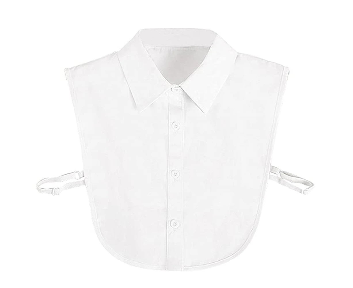 Women'S Fake Collar Detachable Collar Blouse Half Shirts False Collar（White, Black）,White, Round Neck Cotton