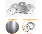 225Pcs Assortment Of 304 Stainless Steel Flat Washers, M3 M4 M5 M6 M8 M10 M12 Flat Washer For Sealing Screws Sealing Rings