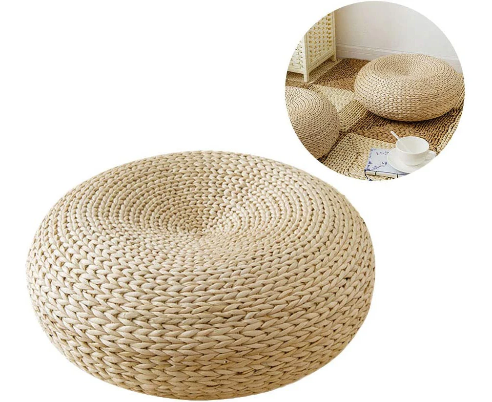 Straw Cushion Rattan Futon Meditation Meditation Cushion Hand-Woven Futon Thickened Grass Pier Tatami Bay Window Cushion