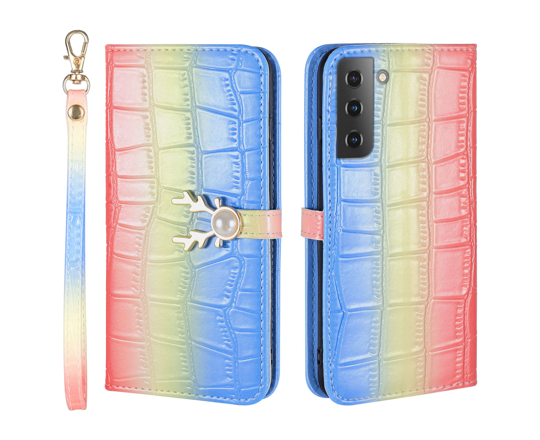 For Samsung Galaxy S21 FE Cover Wallet - Blue