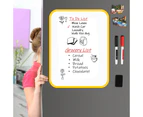 Magnetic Dry Erase Board -Easy to Write and Clean, Flexible Refrigerator Magnet Whiteboard,Yellow