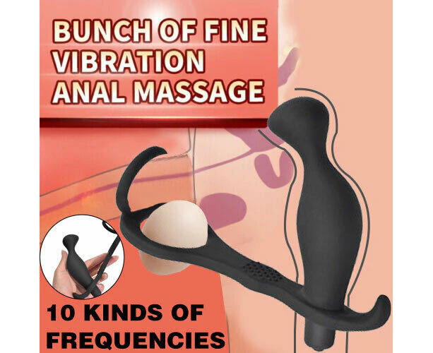 Male Anal Prostate Massager Butt Plug G spot Vibrator Sex Toy Penis Cock Ring