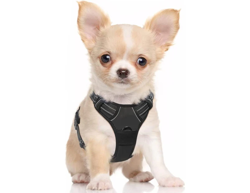 Dog Harness, Anti-Pull Pet Harness with 2 Leash Clips, Adjustable Soft Padded Dog Vest, Reflective Oxford Pet Vest Outdoor with Easy Control Handle