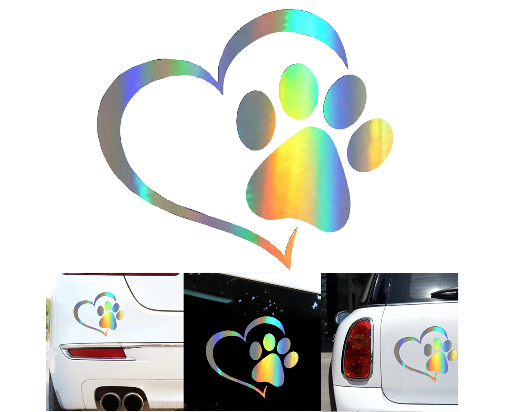 Decorative Sticker Colorfast Exquisite Pattern Creative Dog Paw Print Car Decal for Home