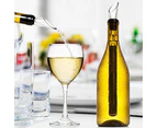 Wine Chiller Stick, 3in1 Stainless Steel Wine Bottle Cooler - Ice Free Quick Chiller Stick with Aerator and Pour Spout