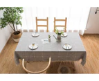 Modern-Tassel Tablecloth Checkered Cotton and Linen Tablecloth Coffee Table Tablecloth Square Washable Kitchen Table Cover for Dining Table-90x90cm