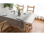 Modern-Tassel Tablecloth Checkered Cotton and Linen Tablecloth Coffee Table Tablecloth Square Washable Kitchen Table Cover for Dining Table-90x90cm