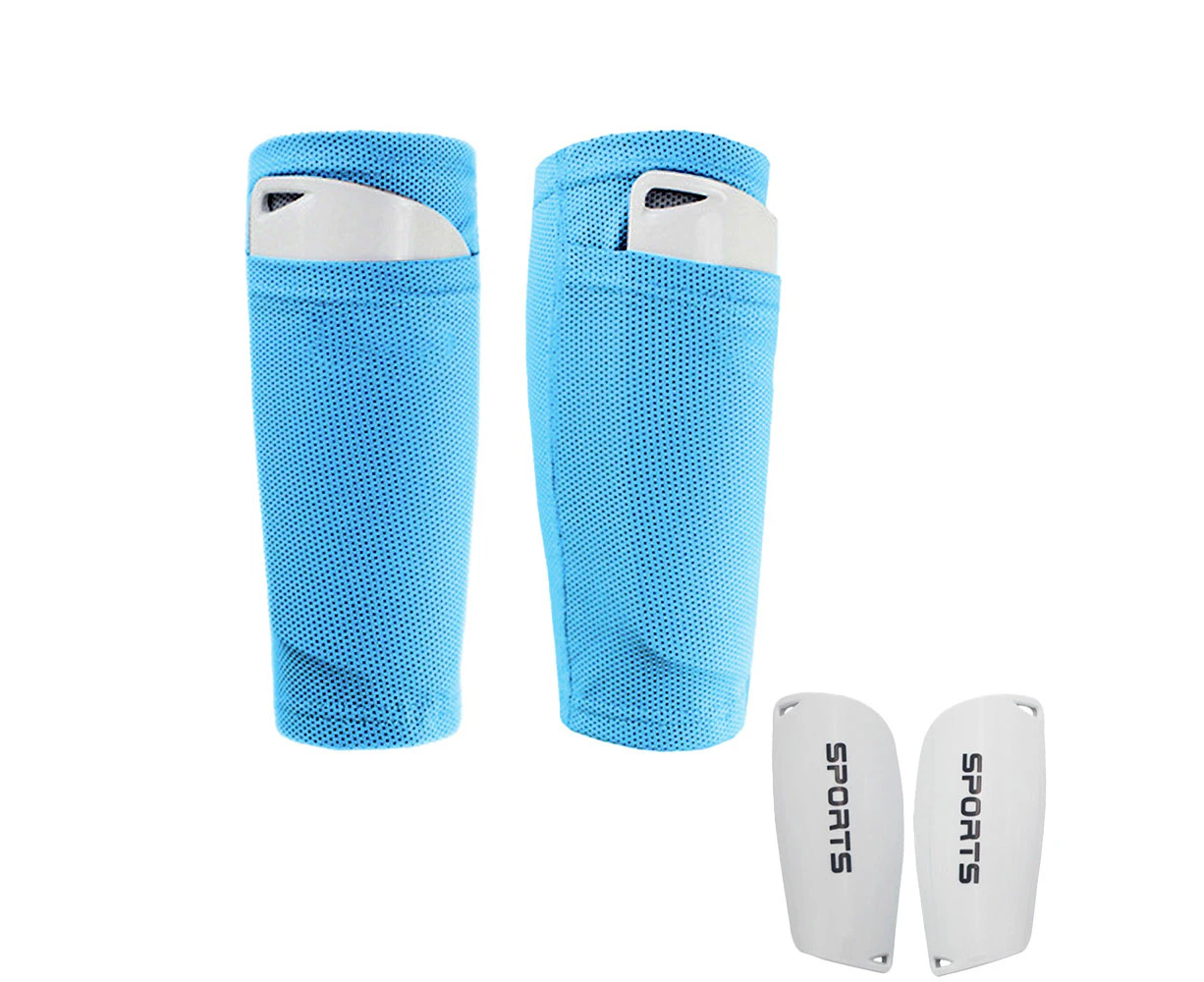 Shin Pads Sleeves For Football Matches, Cushioned Protection Reduces Vibration And Prevents Injuries,Blues