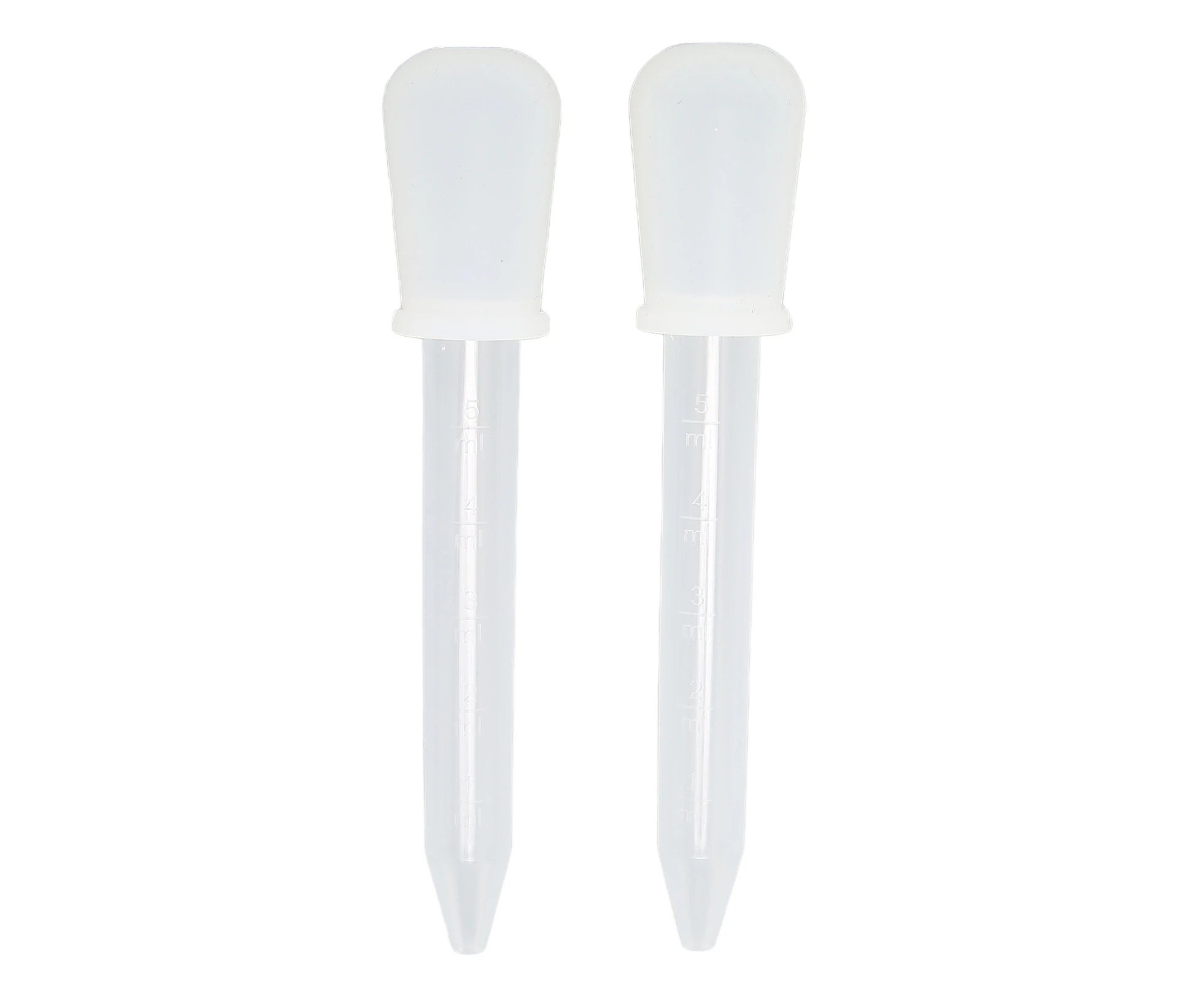 2Pcs Liquid Dropper 5Ml Capacity Safe Reliable Light Weight Compact Portable Pipettes For Scientific Experimentswhite