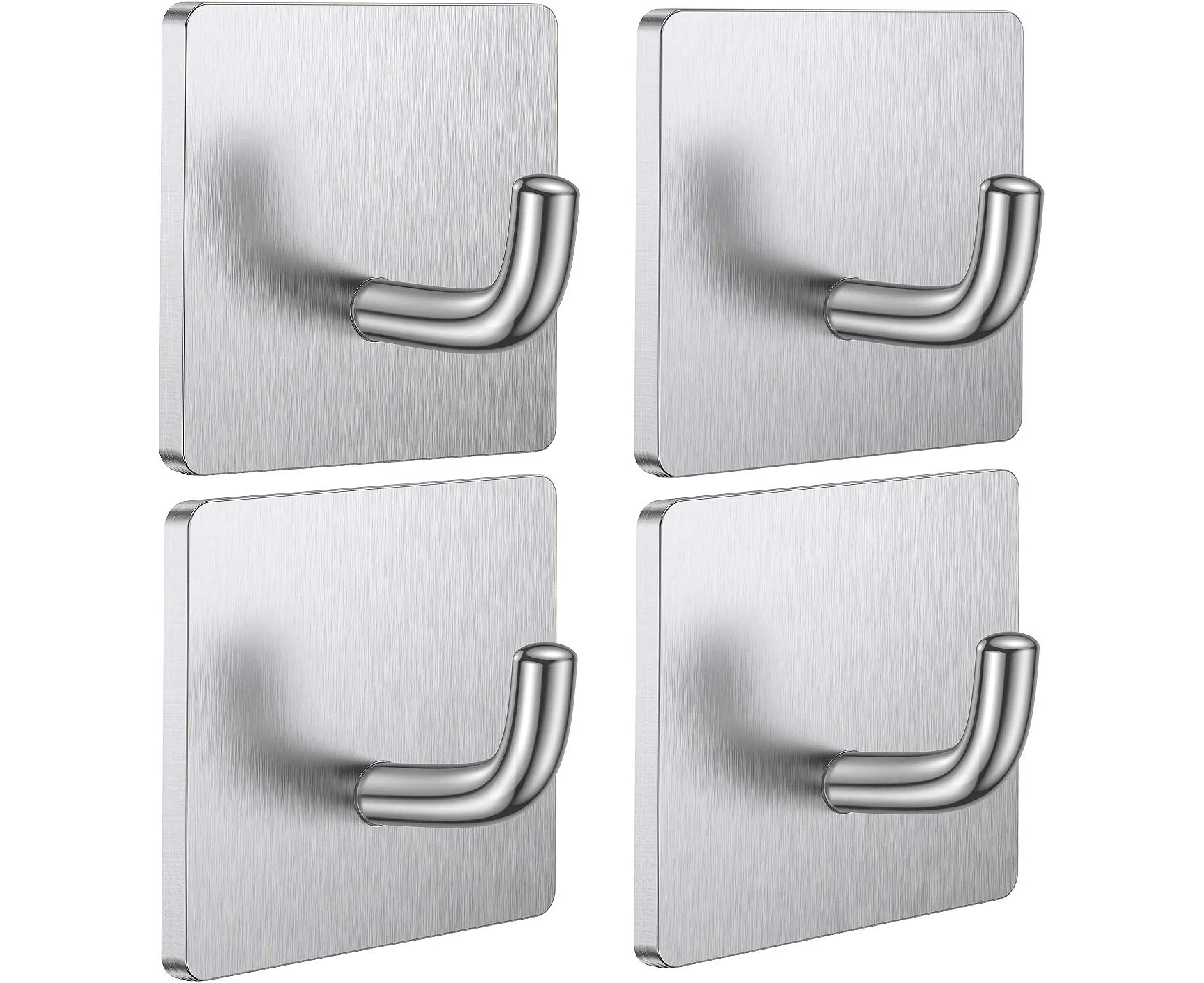 Adhesive Hooks 3M Heavy Duty Stick on Wall Door Cabinet Stainless Steel Towel Coat Clothes Hooks Self Adhesive Holders