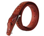 Fashion Genuine Leather Lifelike Crocodiles Buckle Alligator Pattern Men Belts Black