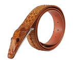 Fashion Genuine Leather Lifelike Crocodiles Buckle Alligator Pattern Men Belts Black