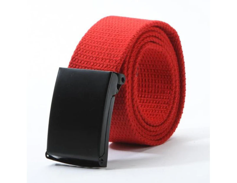 Men Women Casual Outdoor Sports Military Tactical Waistband Canvas Wide Belt Red