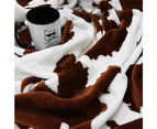 Cow Print Blanket Bed Cow Throws Blanket Lightweight Fleece Blanket-Brown White