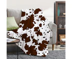 Cow Print Blanket Bed Cow Throws Blanket Lightweight Fleece Blanket-Brown White