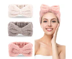 3 Pcs Spa Headbands Microfiber Bowtie Headbands Makeup Headband